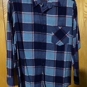 Men's 2 toned blue and black plaid
